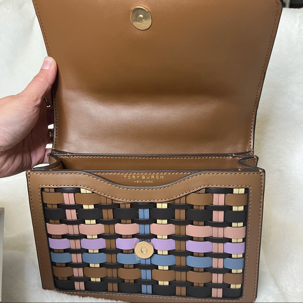 ⚠️ SOLD ⚠️NWT Tory Burch Britten Woven Small Adjustable Shoulder Bag - Picture 5 of 13